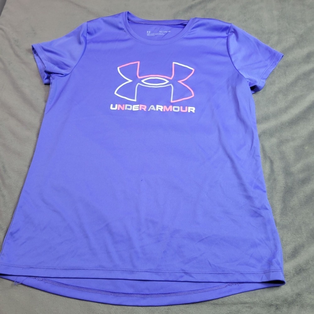 Under Armour Youth Girls Loose Fit Purple Graphic Tee